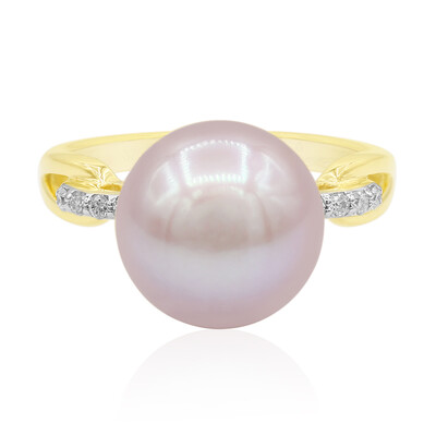 Anello in oro con Perla Ming Rosa (TPC)