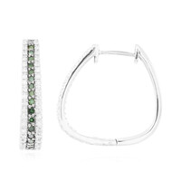 Orecchini in argento con Diamante Verde