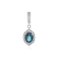 Ciondolo in argento con Cianite Blu Foglia di Tè