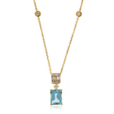 Collana in oro con Acquamarina Brasiliana AAA (AMAYANI)
