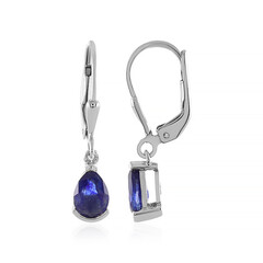 Orecchini in argento con Zaffiro Blu del Madagascar