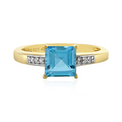 Anello in argento con Topazio Blu Svizzero
