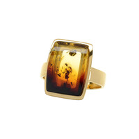 Anello in argento con Ambra Baltica