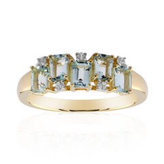 Anello in oro con Berillo Verde Menta Nigeriano