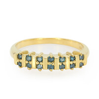 Anello placcato in oro con Diamante Blu Royal