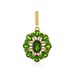 Ciondolo in argento con Diopside Russo