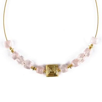 Collana in argento con Quarzo Rosa