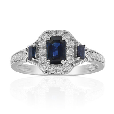 Anello in oro con Zaffiro Ceylon Blu
