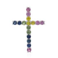 Ciondolo in argento con Zaffiro Verde