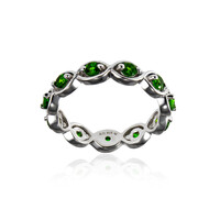 Anello in argento con Diopside Russo