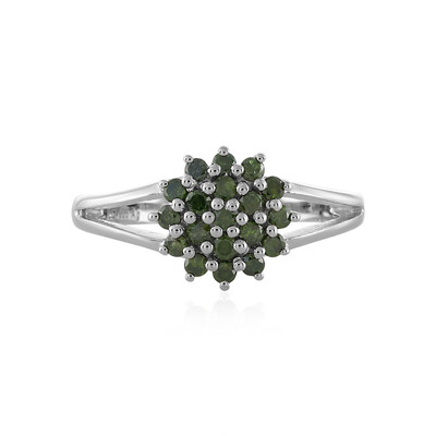 Anello in argento con Diamante Verde I3
