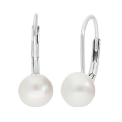 Orecchini in argento con Perla d'Acqua Dolce Bianca