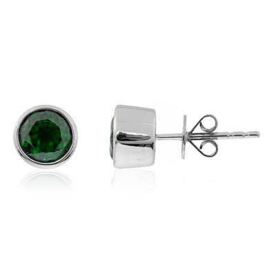 Orecchini in platino con Diopside Russo