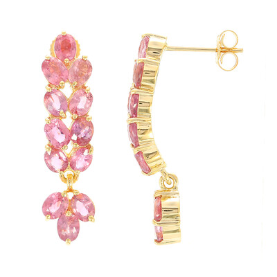 Orecchini in oro con Zaffiro Padparadscha (non riscaldato) (AMAYANI)