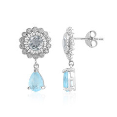 Orecchini in argento con Quarzo blu pastello