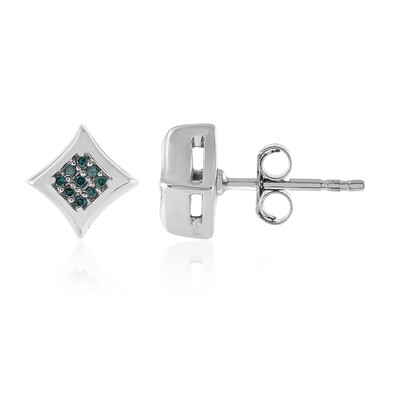 Orecchini in argento con Diamante Blu I3