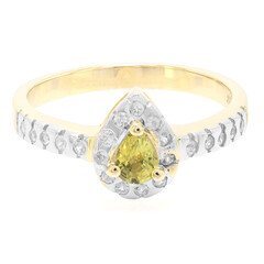 Anello in oro con Crisoberillo Brasiliano
