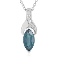 Collana in argento con Cianite Blu Foglia di Tè