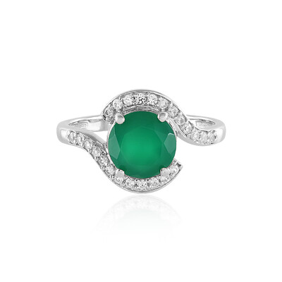 Anello in argento con Onice Verde