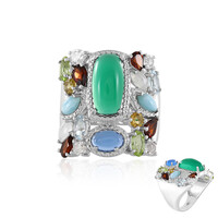 Anello in argento con Onice Verde