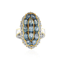 Anello in argento con Acquamarina della Tanzania (Gems en Vogue)
