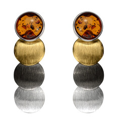 Orecchini in argento con Ambra Baltica