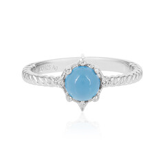 Anello in argento con Calcedonio Blu