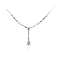 Collana in argento con Quarzo porpora pastello