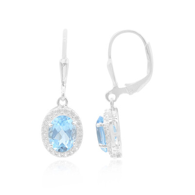 Orecchini in argento con Topazio Blu Svizzero