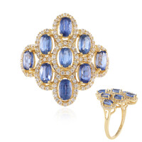 Anello in argento con Cianite del Nepal