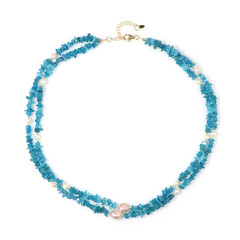 Collana in argento con Apatite Blu Neon (Riya)