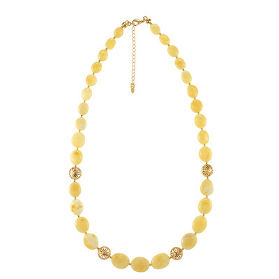 Collana in argento con Ambra Milky Baltica (dagen)
