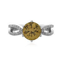 Anello in argento con Zircone Cognac