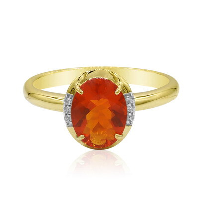 Anello in oro con Opale di Fuoco Messicano (Adela Gold)