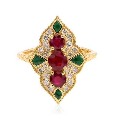 Anello in oro con Rubino Mozambico AAA (CIRARI)