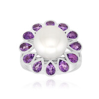 Anello in argento con Perla d'Acqua Dolce Bianca (Michelle Albala)