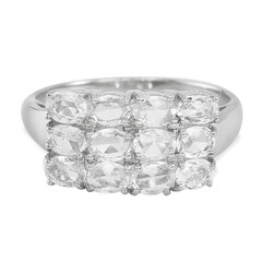 Anello in argento con Zaffiro Bianco