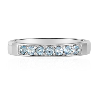 Anello in argento con Topazio Blu Svizzero