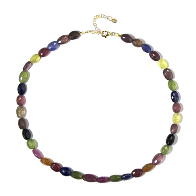 Collana in argento con Zaffiro Fancy
