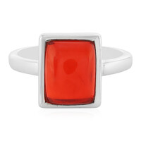 Anello in argento con Opale Rosso dell'Etiopia