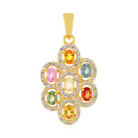 Ciondolo in argento con Zaffiro Fancy