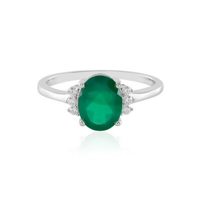 Anello in argento con Onice Verde