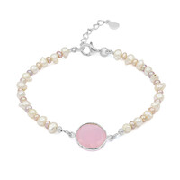 Bracciale in argento con Quarzo Rosa (TPC)