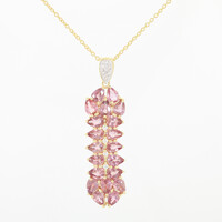 Collana in oro con Zaffiro Padparadscha (non riscaldato) (AMAYANI)