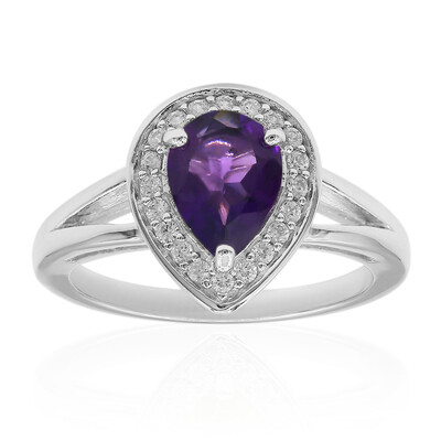 Anello in argento con Ametista Zambiana