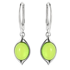 Orecchini in argento con Ambra Verde Colombiana