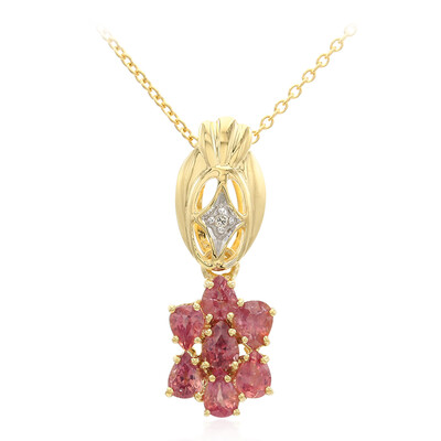 Collana in oro con Zaffiro Padparadscha (non riscaldato) (AMAYANI)
