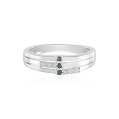 Anello in argento con Diamante Blu I3