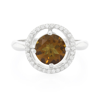 Anello in argento con Quarzo Cognac