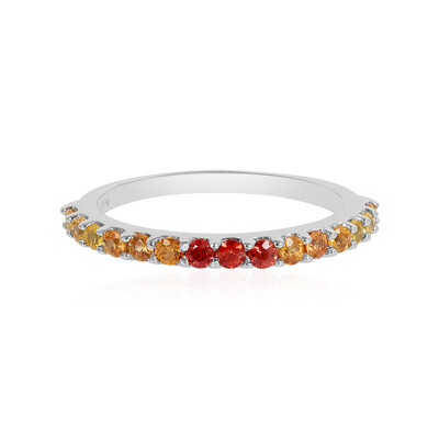 Anello in argento con Zaffiro Arancione